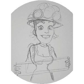 Handgezeichneter Bleistiftentwurf – Grafikdesign RO Werbung